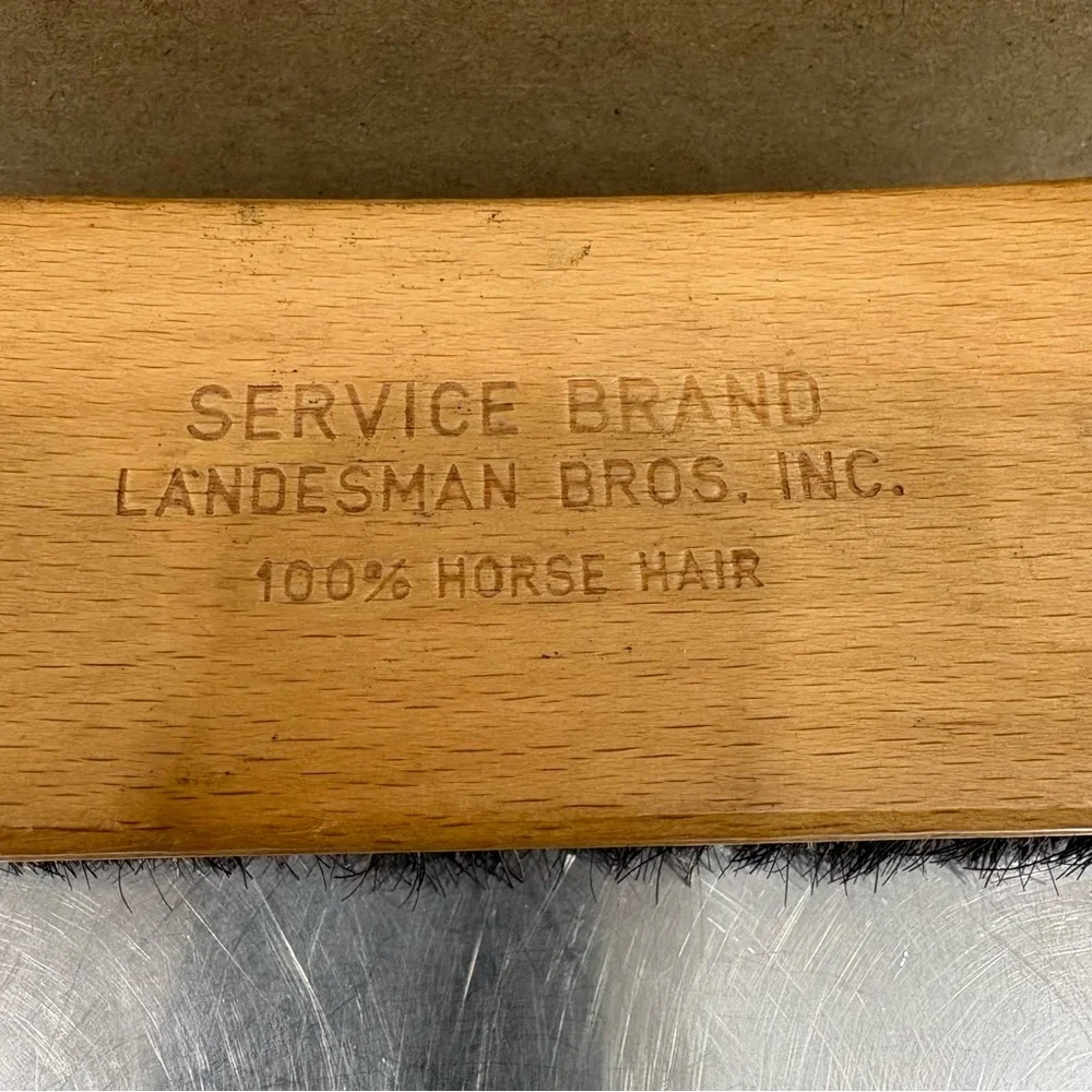Landesman PRO'S USE 100% Horsehair Shoe Boot Shine Polish Brush Black BRISTLES